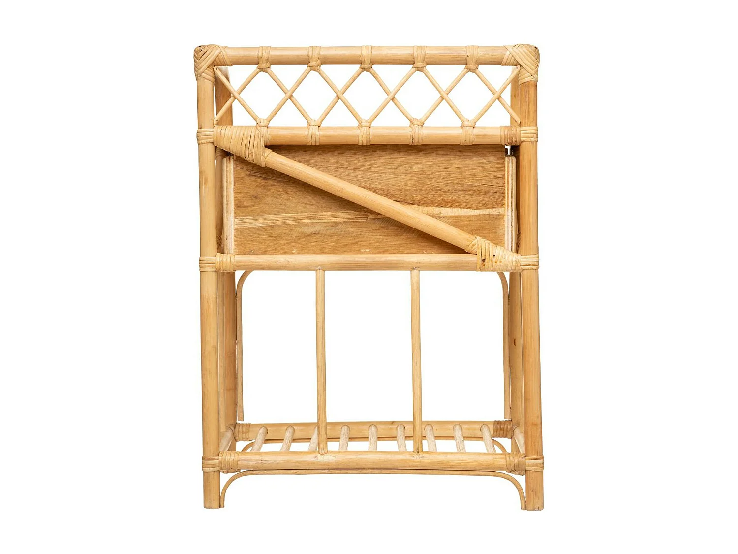 Table d'appoint Table de Chevet 1 Tiroir en Rotin et Bambou H 60 cm