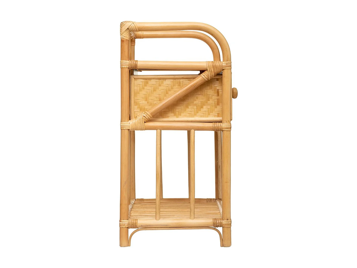 Table d'appoint Table de Chevet 1 Tiroir en Rotin et Bambou H 60 cm