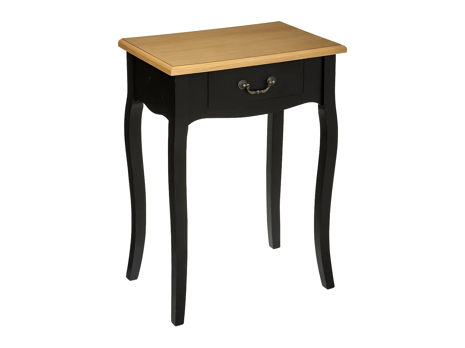Table d'appoint Table de chevet 1 Tiroir en Bois Noir et Naturel