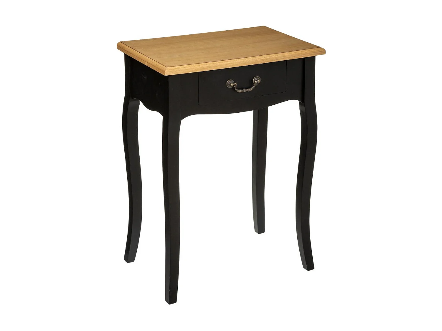 Table d'appoint Table de chevet 1 Tiroir en Bois Noir et Naturel