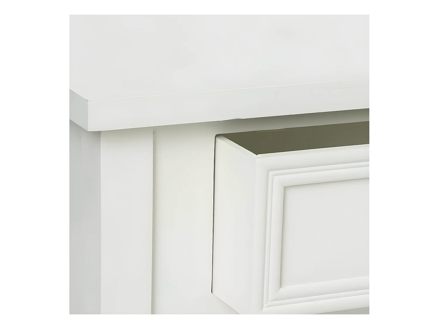 Table d'appoint Table de chevet en bois blanc 1 tiroir H 67 cm