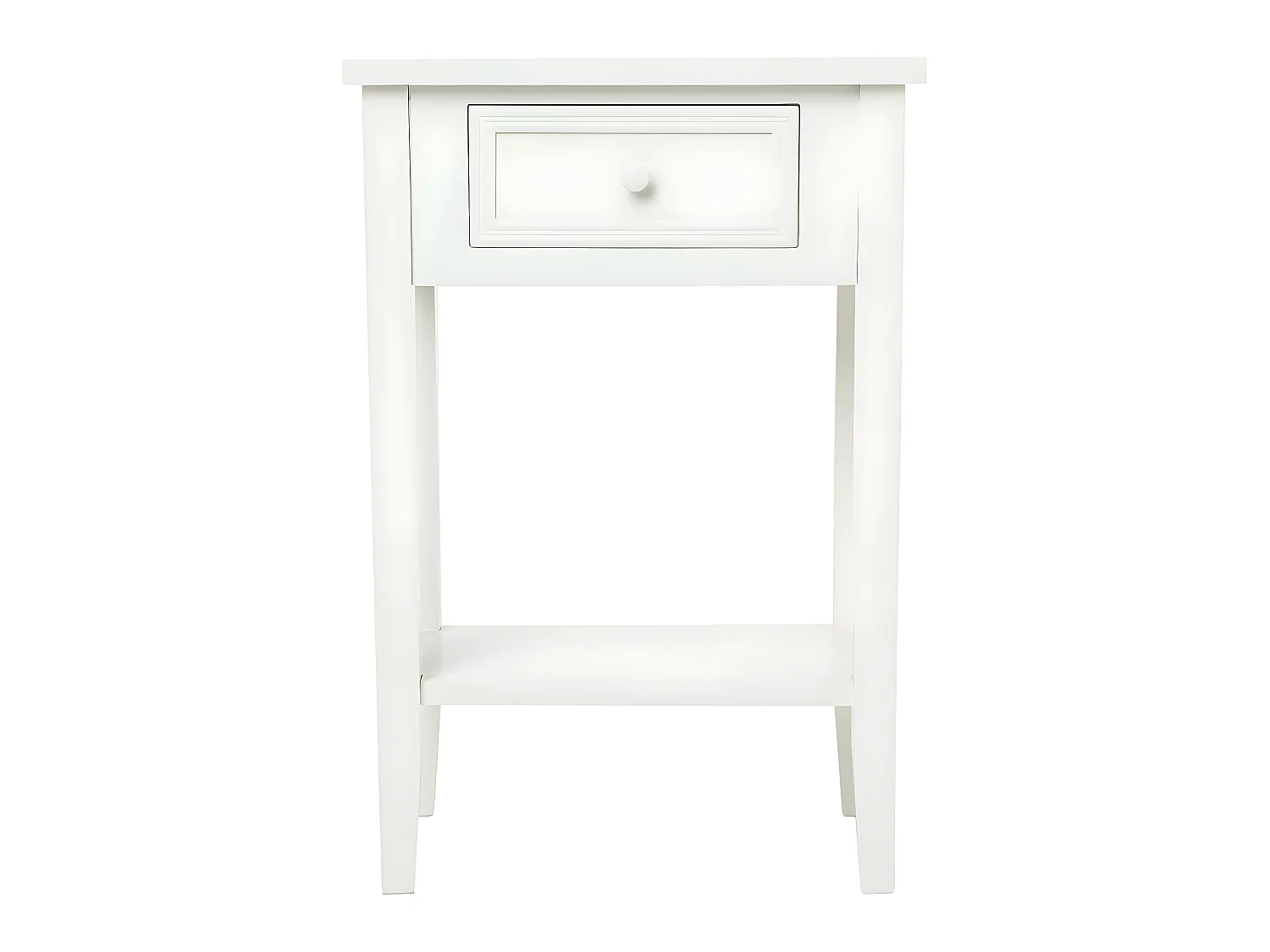 Table d'appoint Table de chevet en bois blanc 1 tiroir H 67 cm