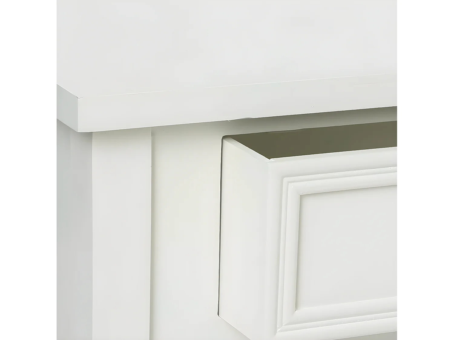 Table d'appoint Table de chevet en bois blanc 1 tiroir H 67 cm