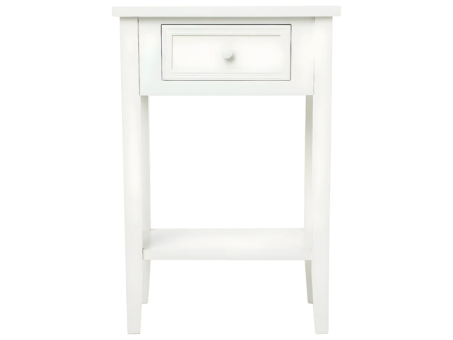 Table d'appoint Table de chevet en bois blanc 1 tiroir H 67 cm