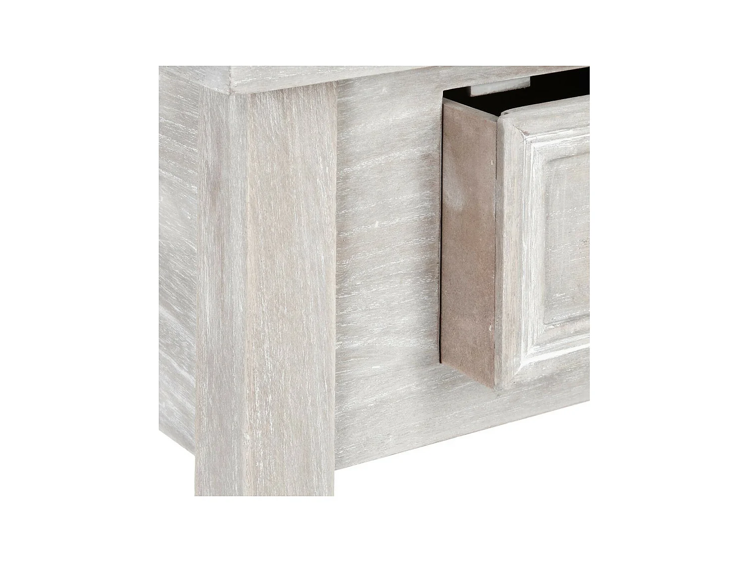 Table d'appoint Table de chevet en bois effet blanchi 1 tiroir H 67 cm