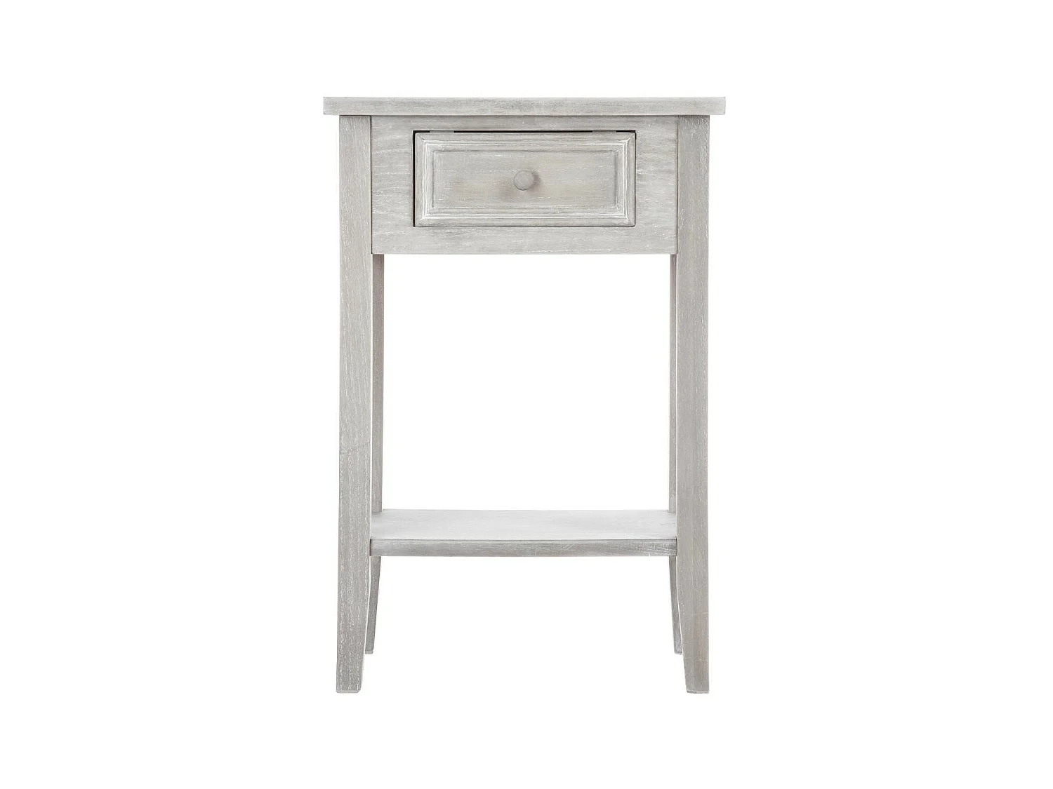 Table d'appoint Table de chevet en bois effet blanchi 1 tiroir H 67 cm