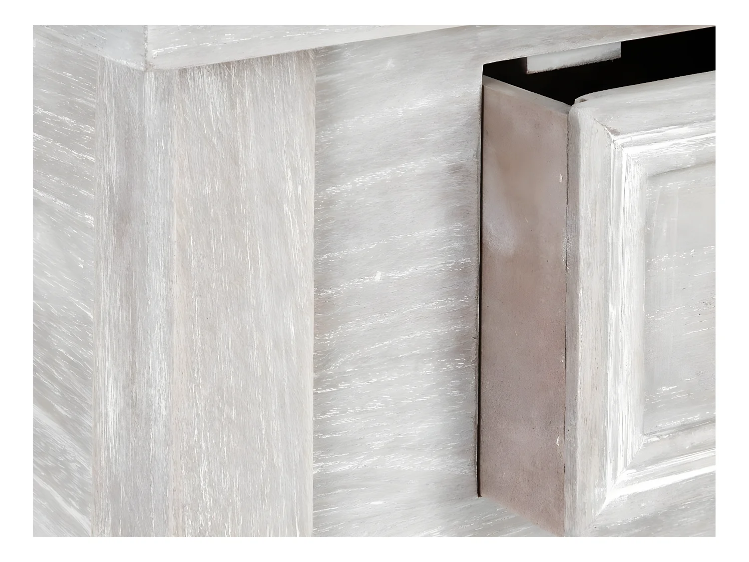 Table d'appoint Table de chevet en bois effet blanchi 1 tiroir H 67 cm