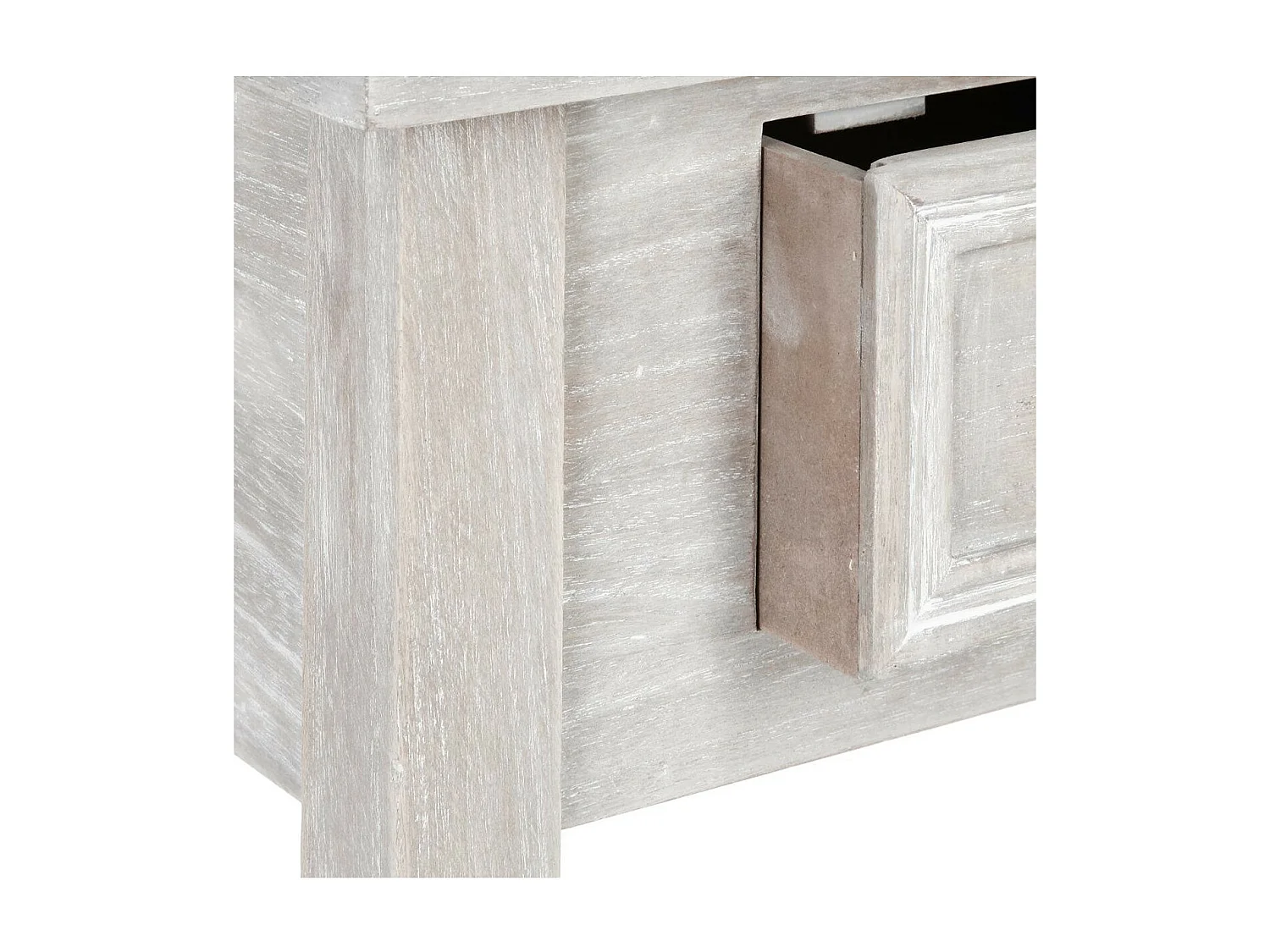 Table d'appoint Table de chevet en bois effet blanchi 1 tiroir H 67 cm