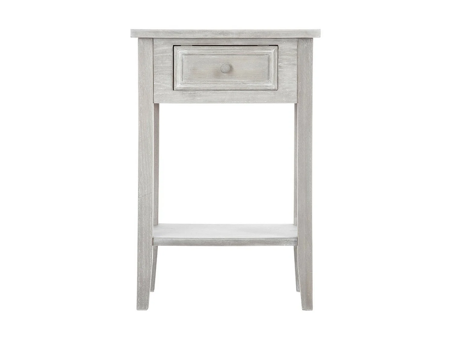 Table d'appoint Table de chevet en bois effet blanchi 1 tiroir H 67 cm