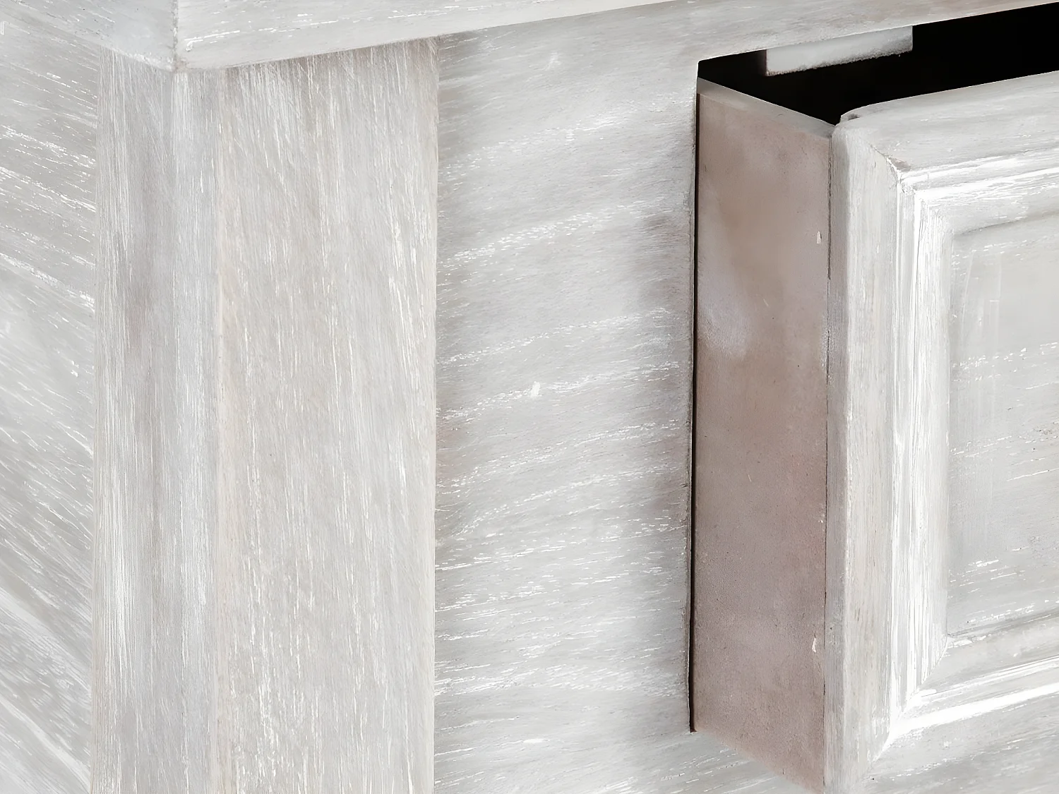 Table d'appoint Table de chevet en bois effet blanchi 1 tiroir H 67 cm