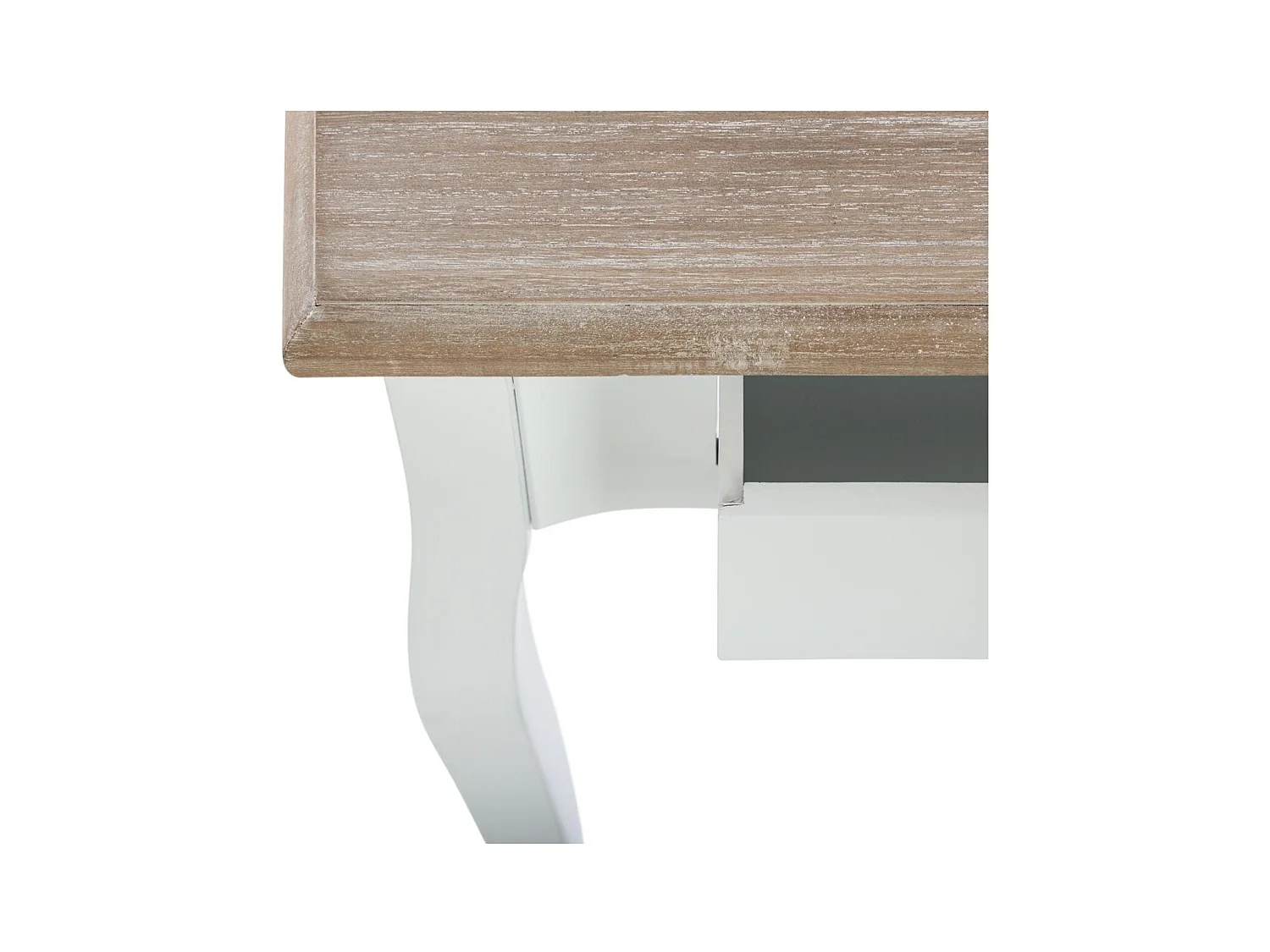 Table d'appoint Table de chevet en bois naturel et blanc 1 tiroir  H 65 cm