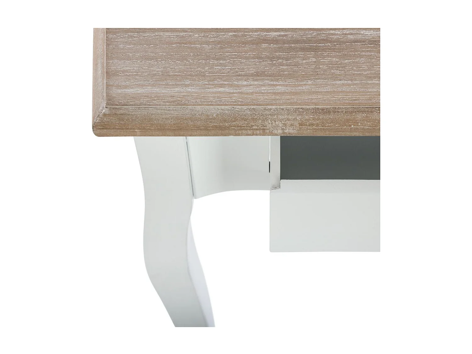 Table d'appoint Table de chevet en bois naturel et blanc 1 tiroir  H 65 cm