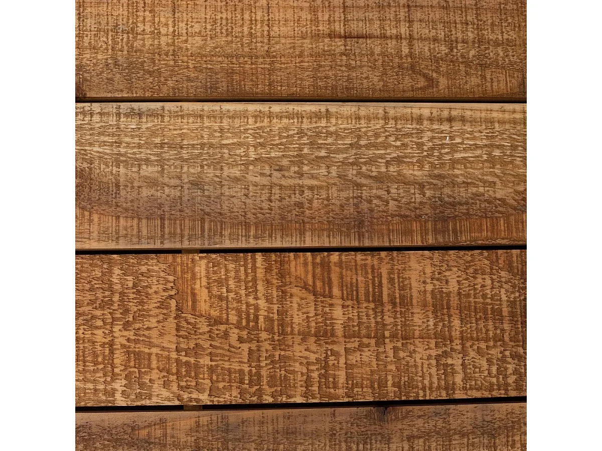 Table d'appoint Table de Chevet 1 Tiroir et 2 étagères en Métal noir industriel et Bois H 63.5 cm