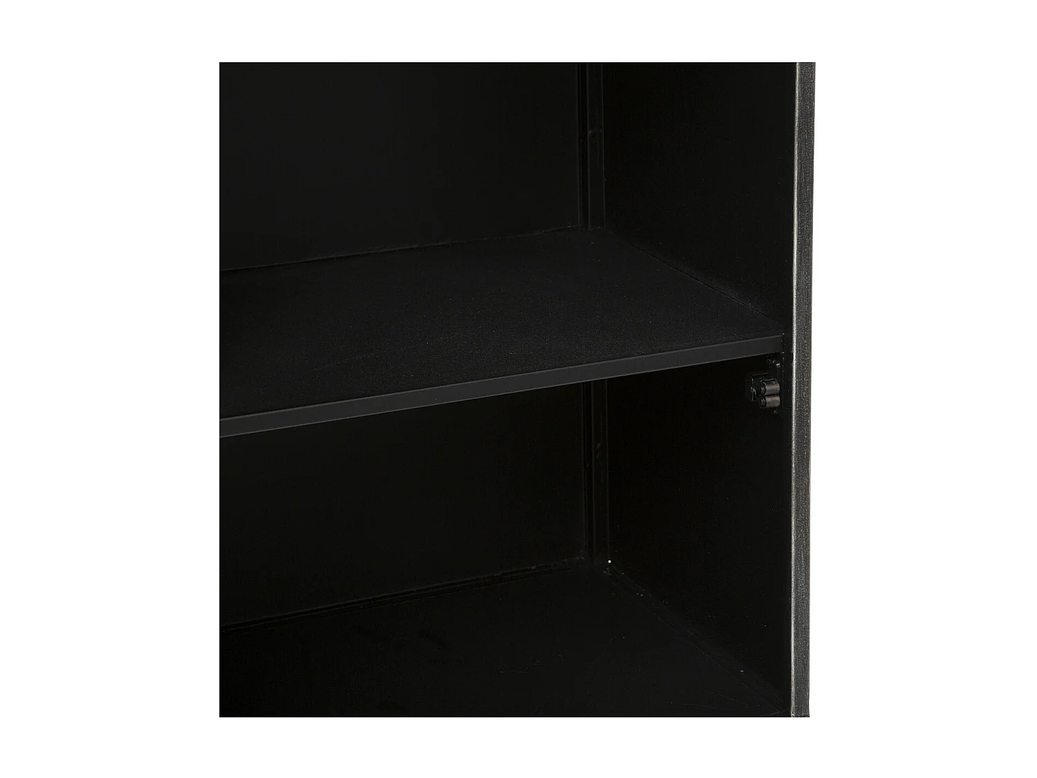 Table d'appoint Table de Chevet 1 Porte et 1 étagère en Métal Noir industriel H 58.3 cm