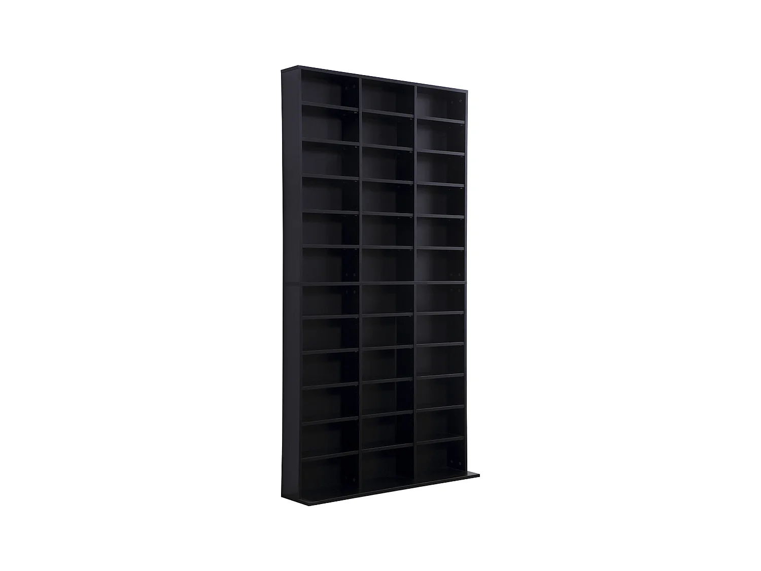 Étagère rangement CD/DVD meuble de rangement pour 1116 CDs 33 compartiments réglables en hauteur 102 x 24 x 195 cm noir