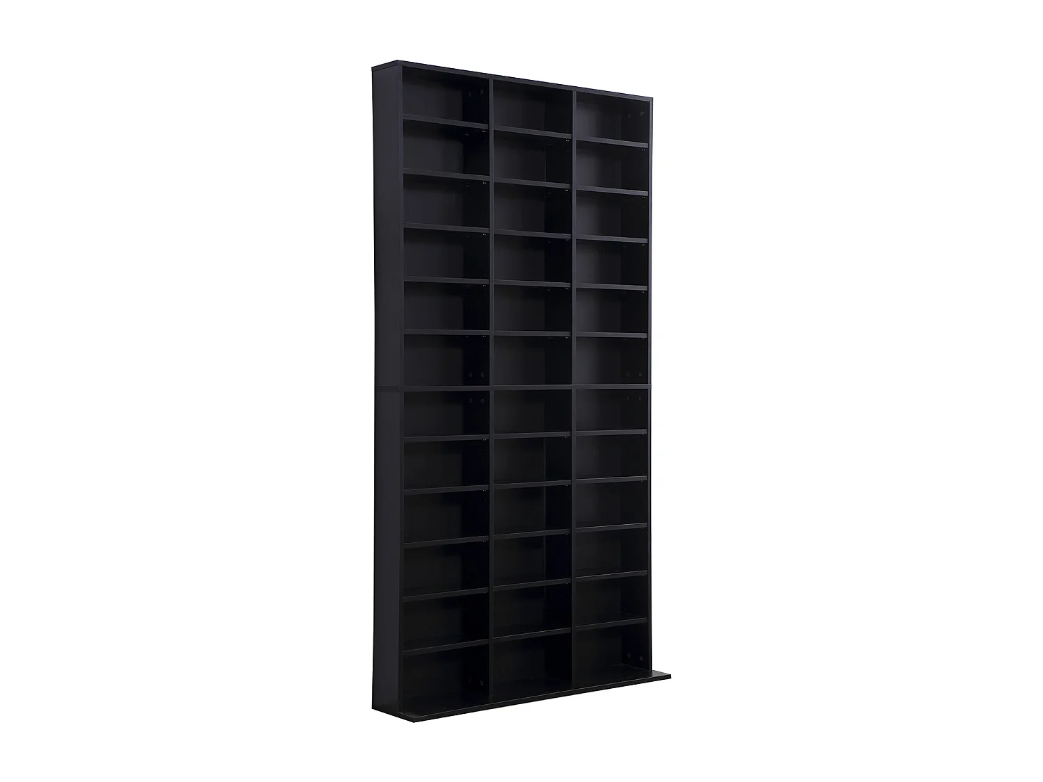 Étagère rangement CD/DVD meuble de rangement pour 1116 CDs 33 compartiments réglables en hauteur 102 x 24 x 195 cm noir