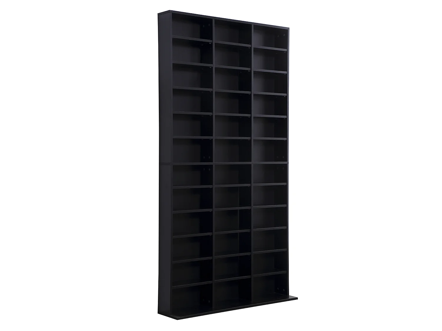 Étagère rangement CD/DVD meuble de rangement pour 1116 CDs 33 compartiments réglables en hauteur 102 x 24 x 195 cm noir
