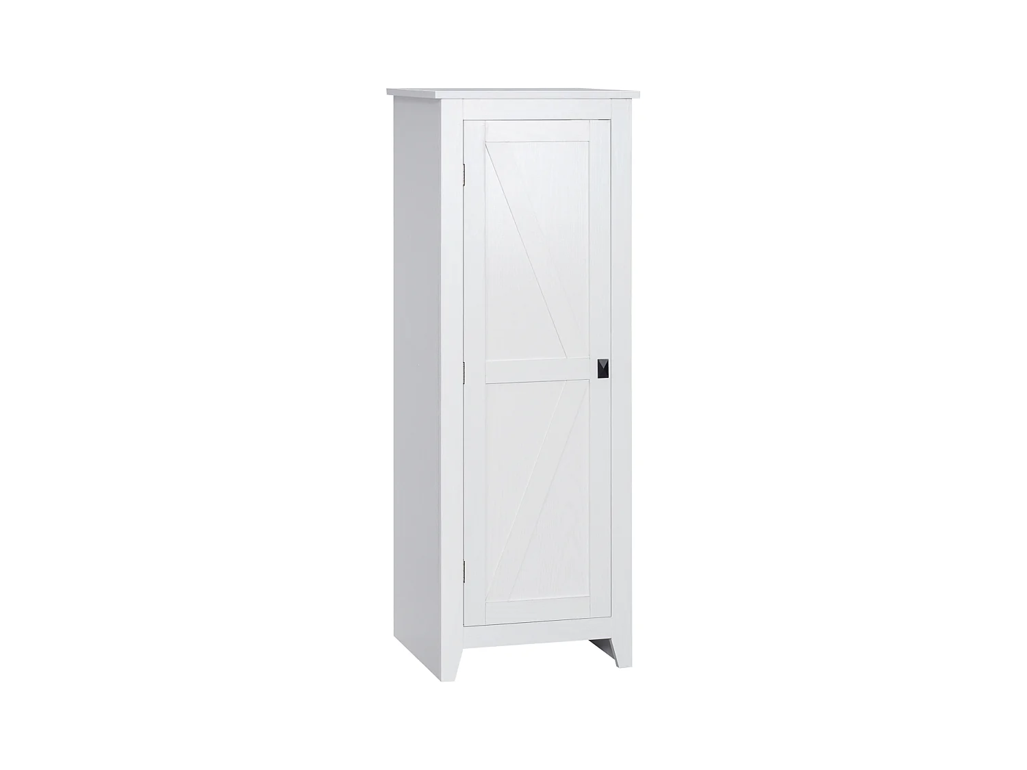 Armoire de cuisine style campagne chic porte 3 étagères réglables - dim. 43L x 40l x 121H cm - MDF blanc