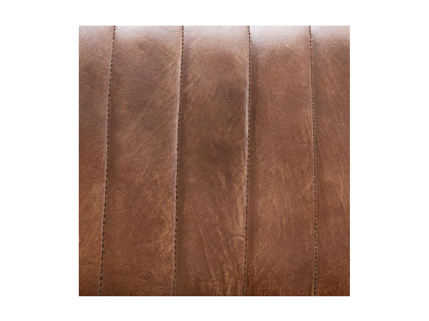 Tabouret de bar en Cuir Marron et Métal Noir H 75 cm