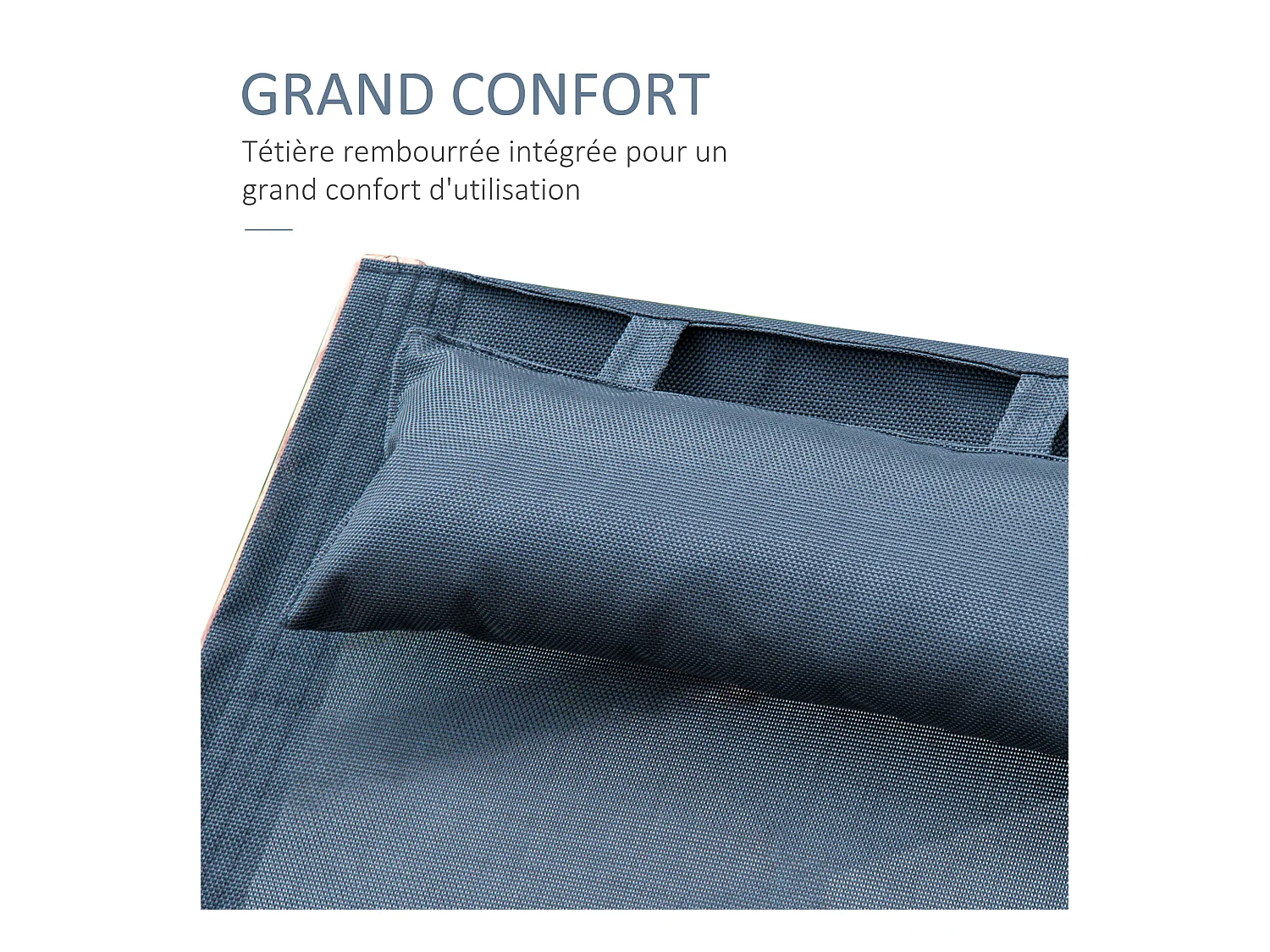 Transat chaise longue design style tropical bois massif naturel coloris beige noir