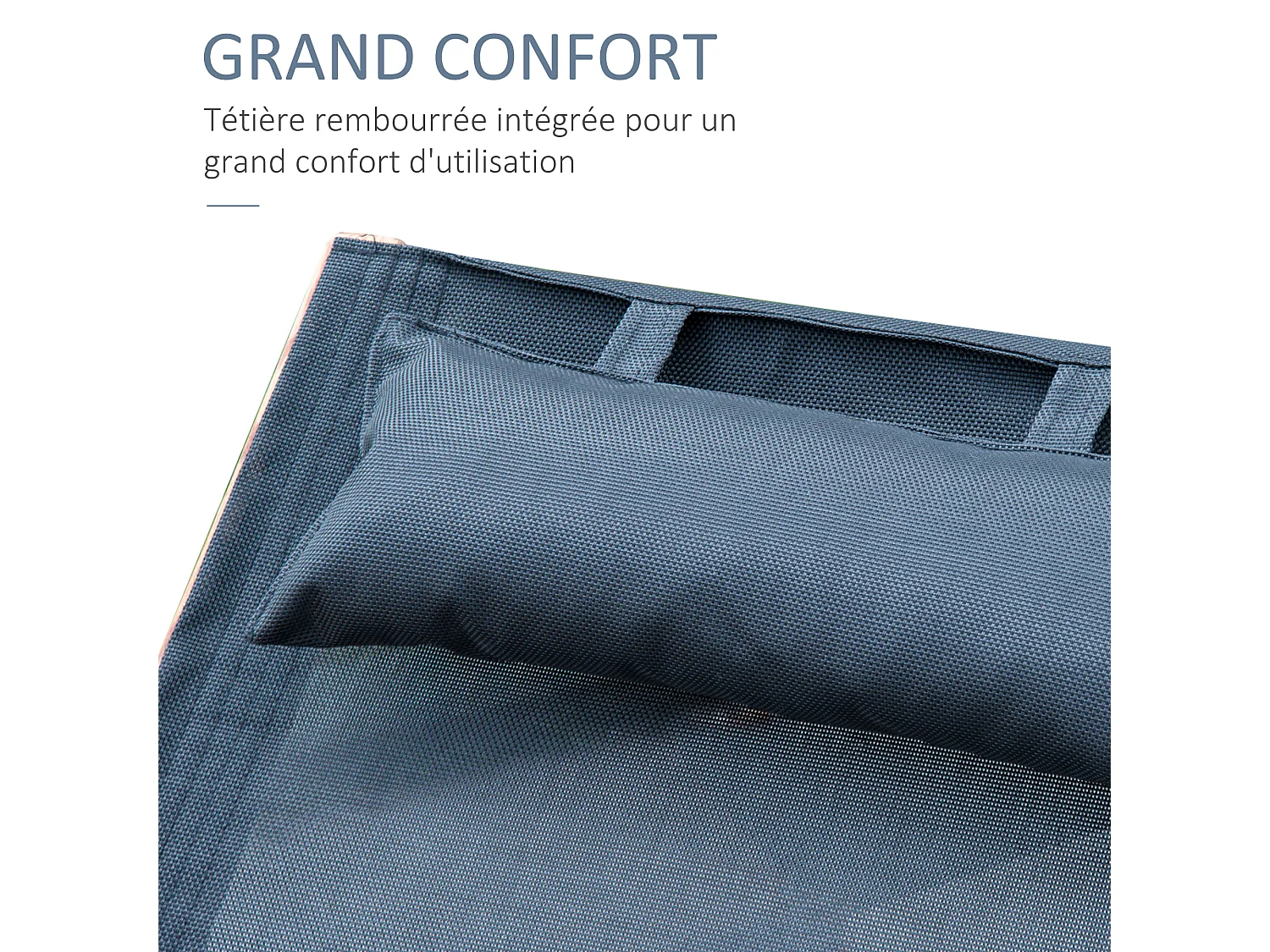 Transat chaise longue design style tropical bois massif naturel coloris beige noir