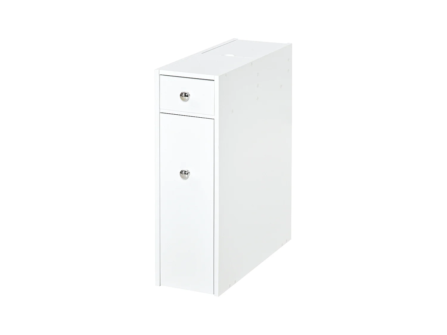 Support papier toilette - porte-papier toilette - armoire pour papier toilette - 2 tiroirs, coffre - MDF blanc