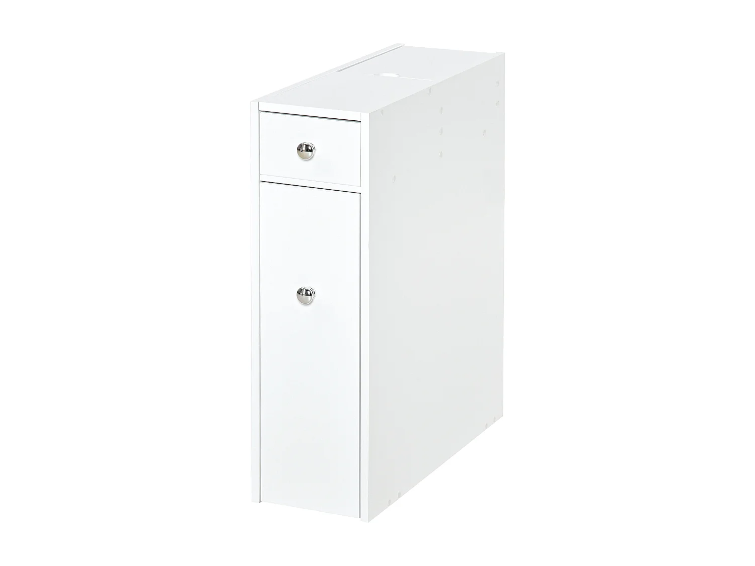 Support papier toilette - porte-papier toilette - armoire pour papier toilette - 2 tiroirs, coffre - MDF blanc