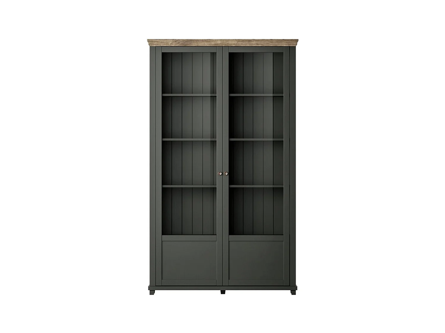 Ensemble de 4 meubles pour salle à manger coloris vert et chêne. Collection ASSIA