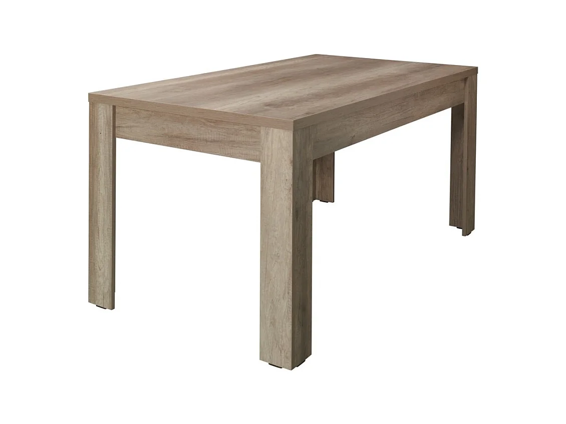 Conjunto comedor ROMI – Aparador, vitrina, mesa de 160 cm, espejos – Roble dab canyon