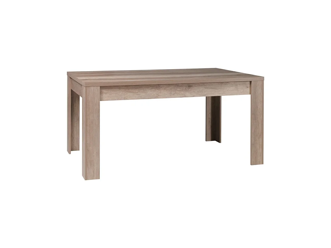 Salle à manger FARRA avec buffet, vitrine LED, table et 3 miroirs – Chêne