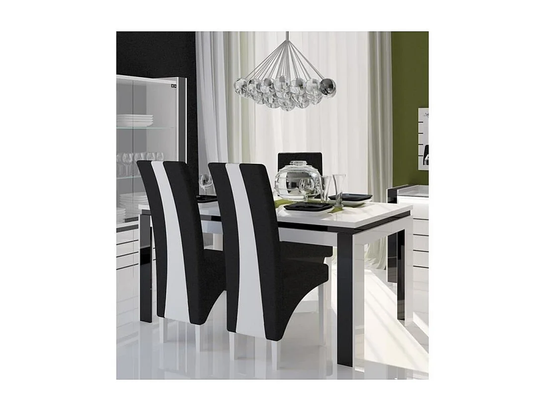 Eetkamer LINA buffet + vitrine + tafel 160cm + 3 spiegels