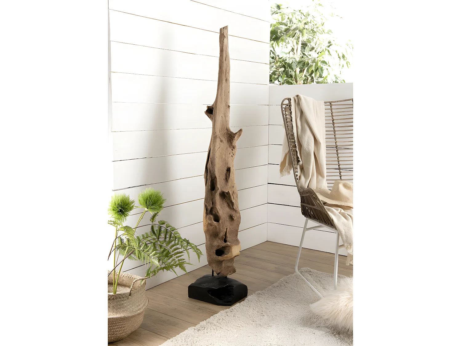 LALY - Objet décoration bois teck branche naturelle 'L'