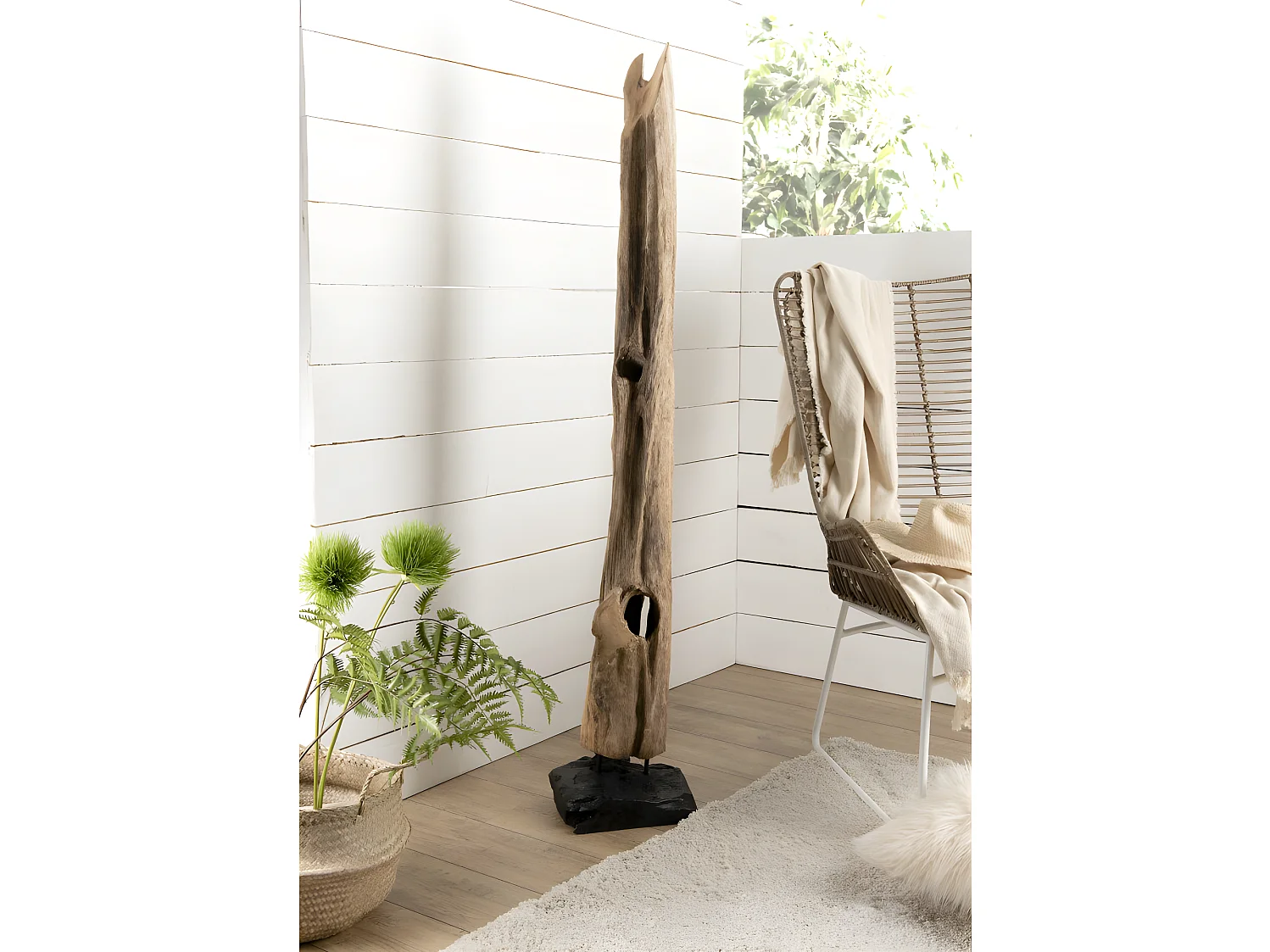 LALY - Objet décoration bois teck branche naturelle 'L'