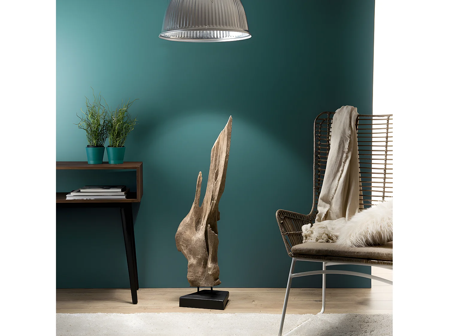 LALY - Objet décoration bois teck branche naturelle 'M'