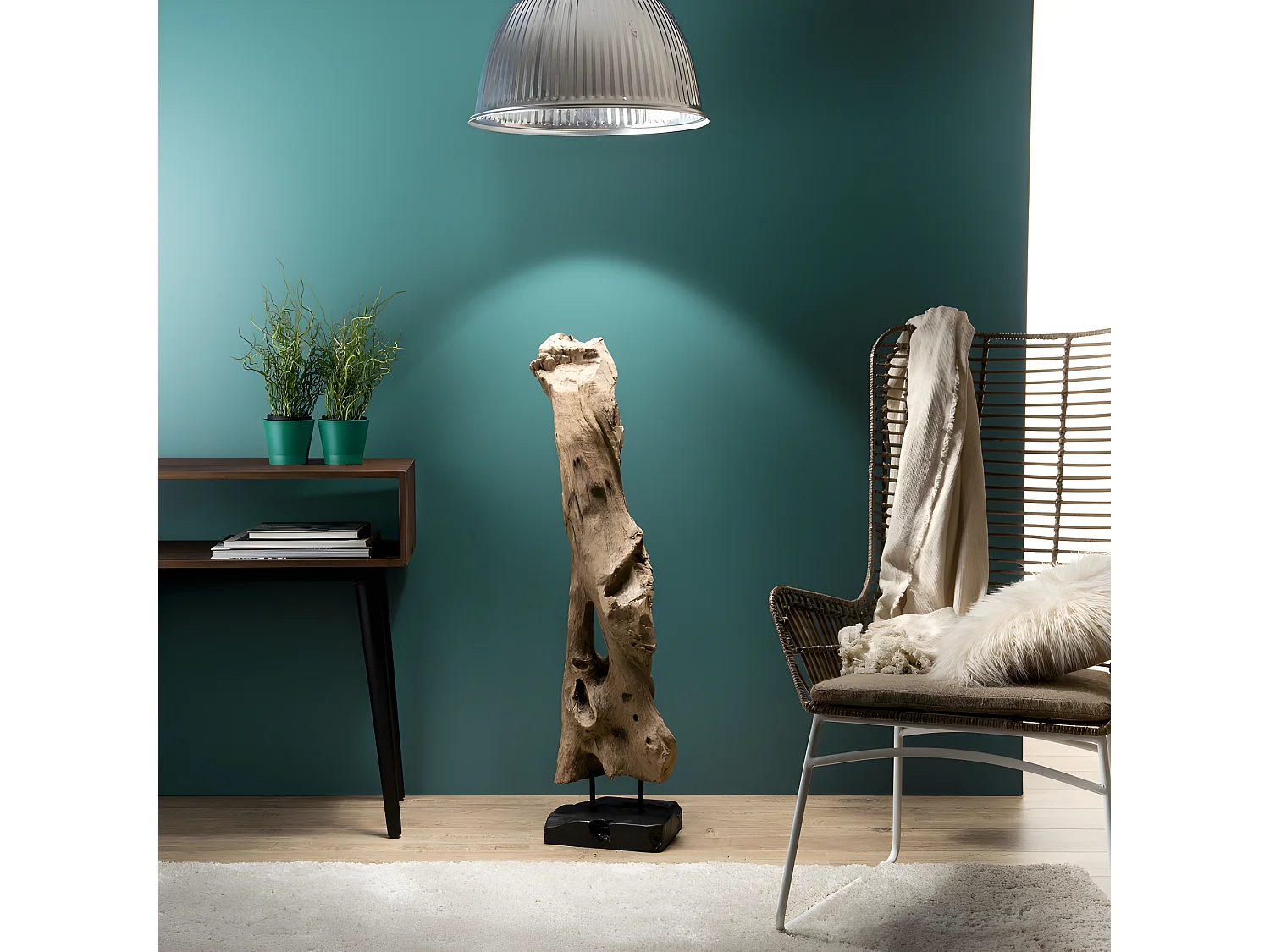 LALY - Objet décoration bois teck branche naturelle 'M'