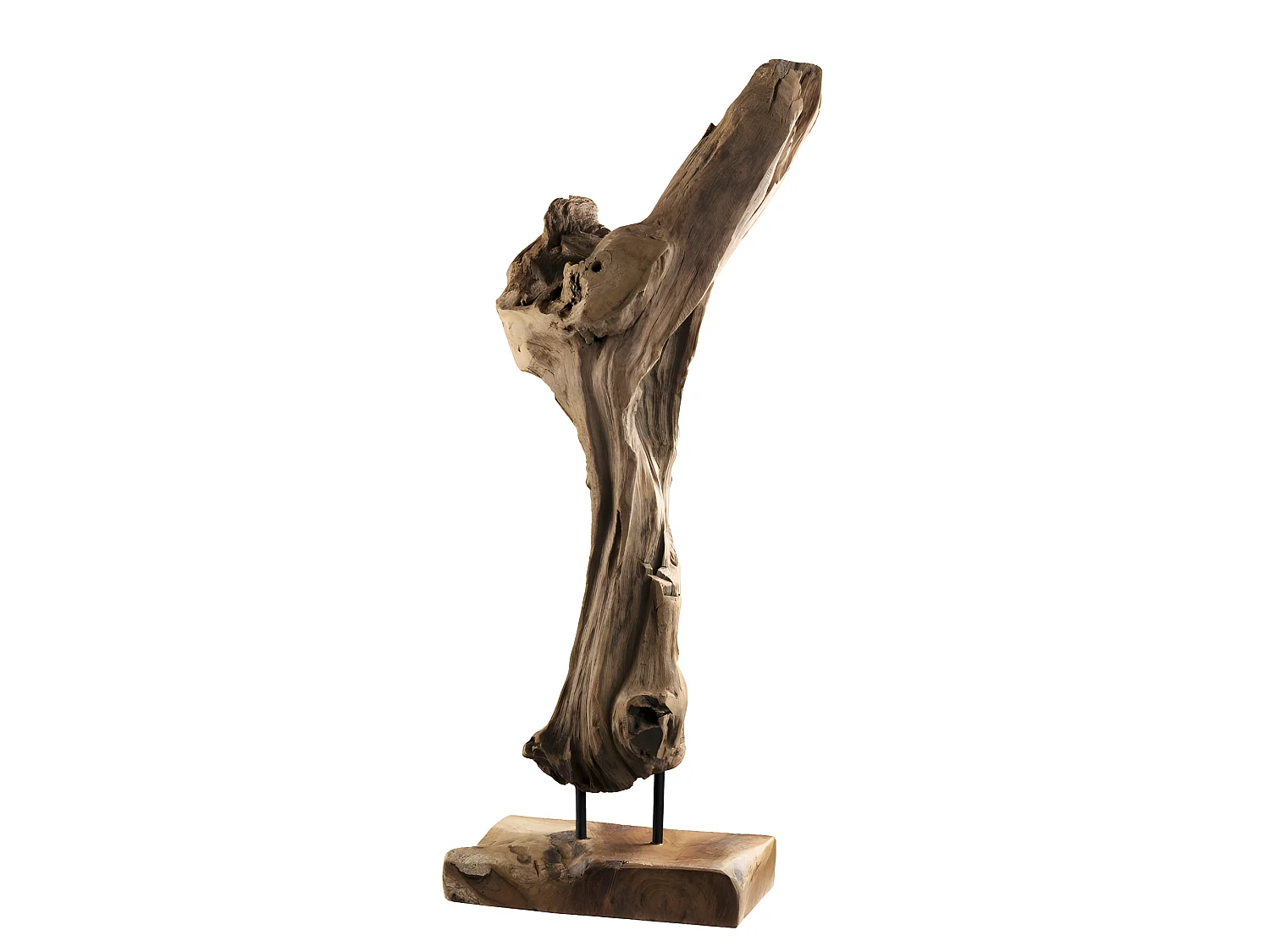 LALY - Objet décoration bois teck branche naturelle 'S'