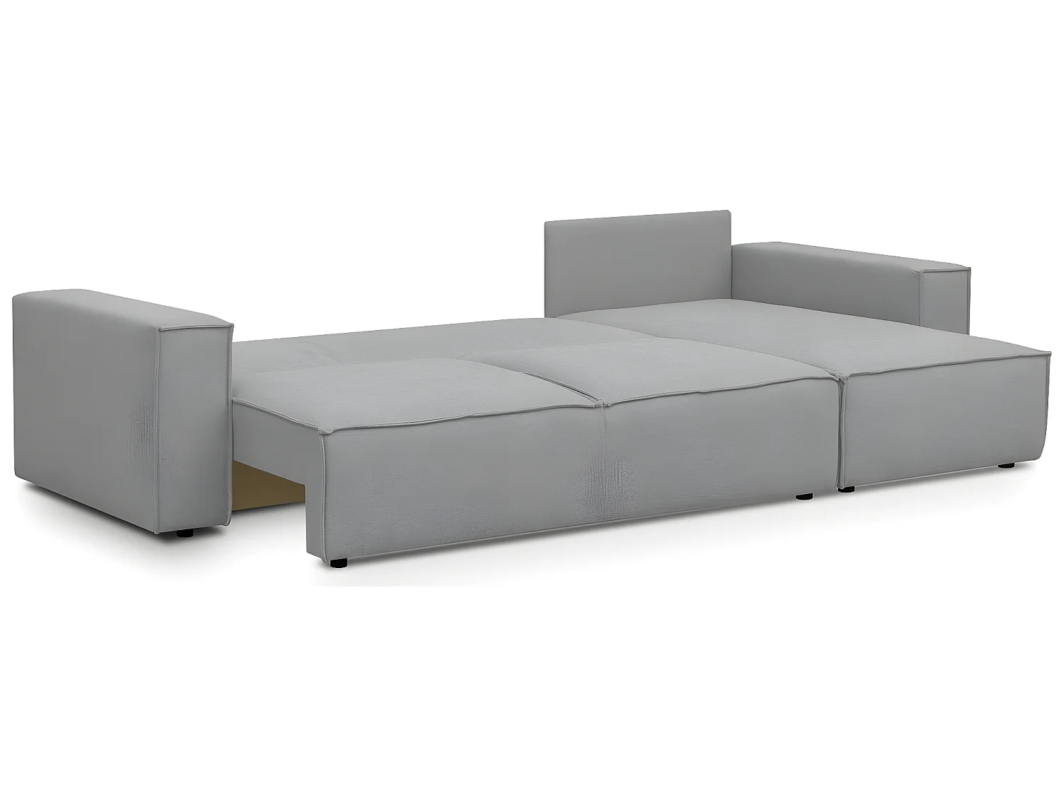 Canapé d'angle convertible réversible 5 places avec coffre de rangement en tissu chiné gris - Harper