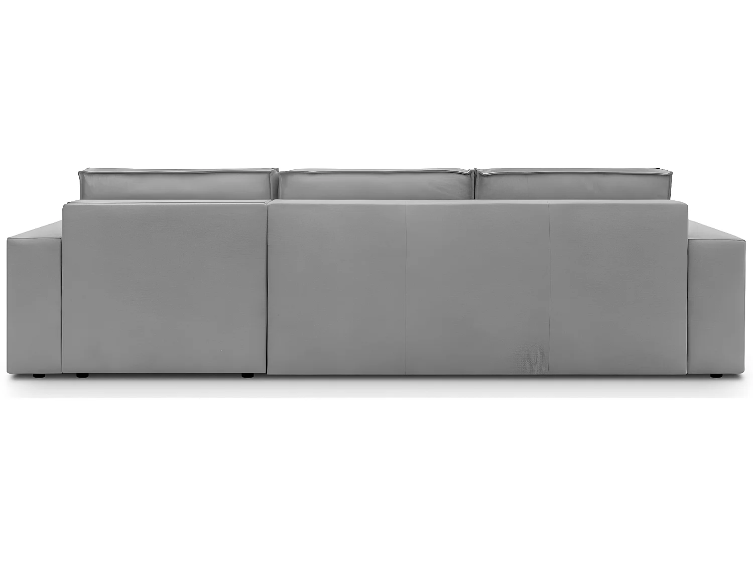 Canapé d'angle convertible réversible 5 places avec coffre de rangement en tissu chiné gris - Harper