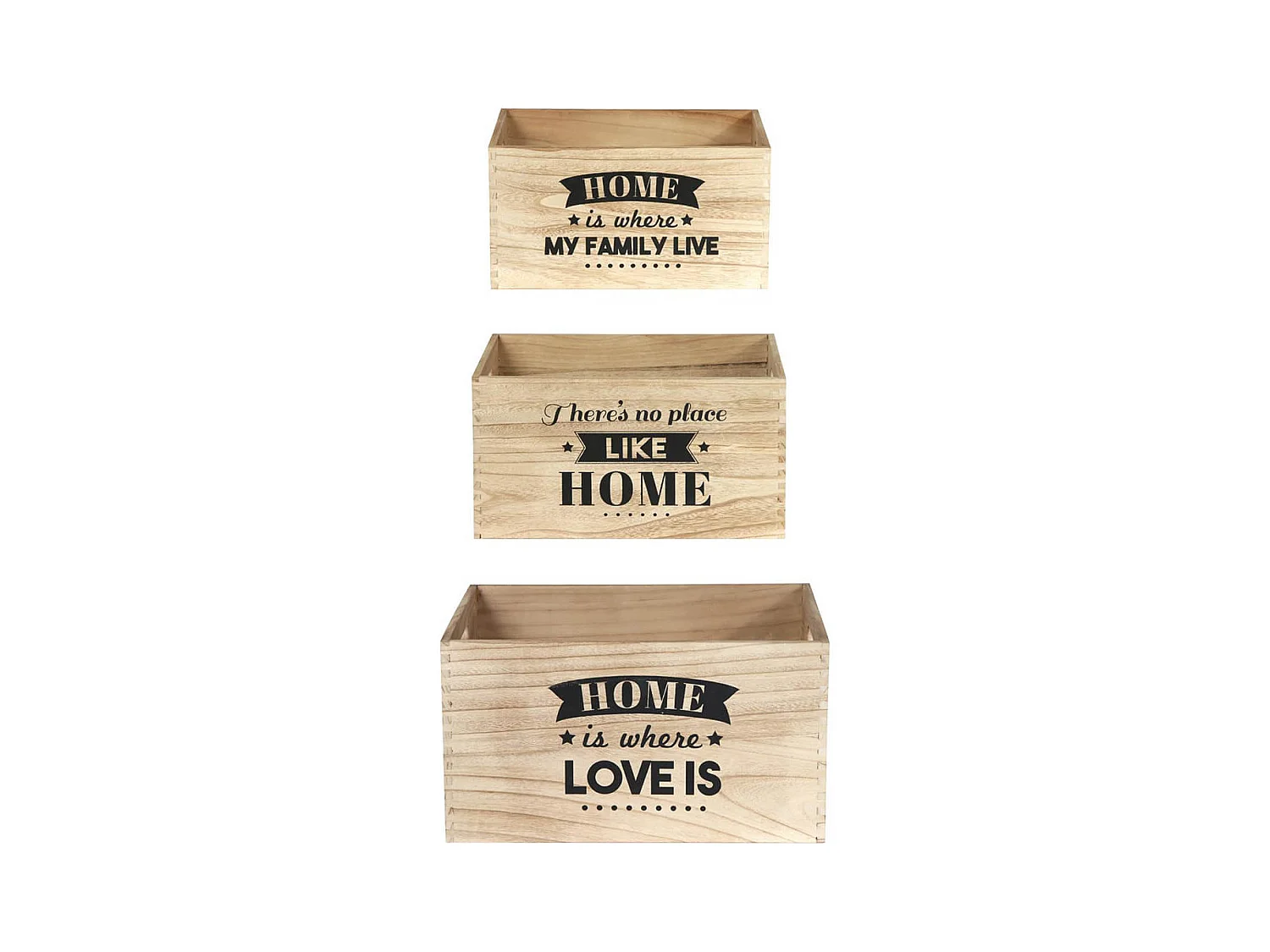 HOME - Lot de 3 Cagettes Gigognes Naturelles