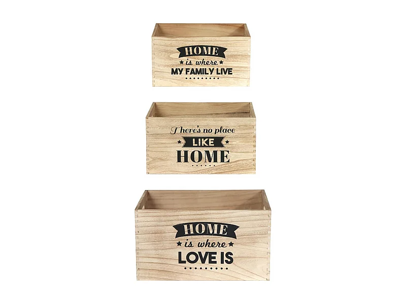 HOME - Lot de 3 Cagettes Gigognes Naturelles