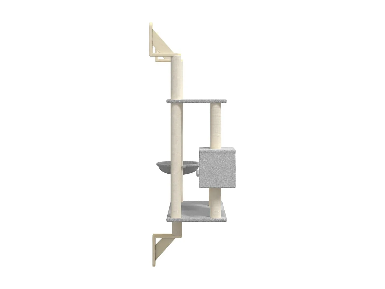 Árbol rascador para gatos de pared gris claro 153 cm