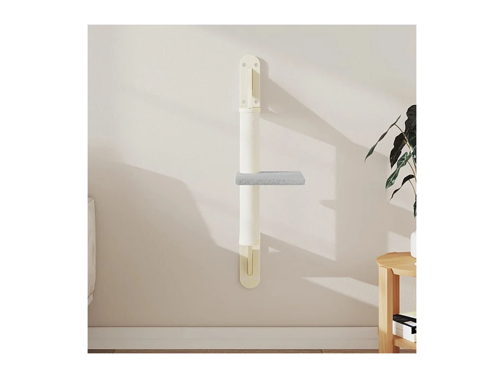 Arbre à chat mural avec griffoir gris clair 85,5 cm