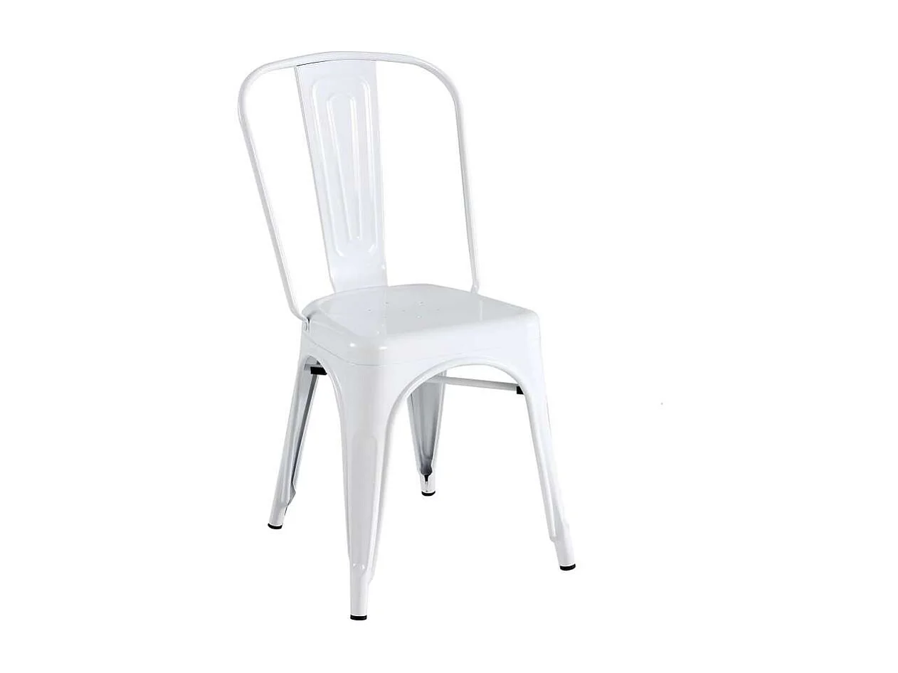 Silla de metal en acabado blanco, 86 cm(alto)44 cm(ancho)47 cm(largo)