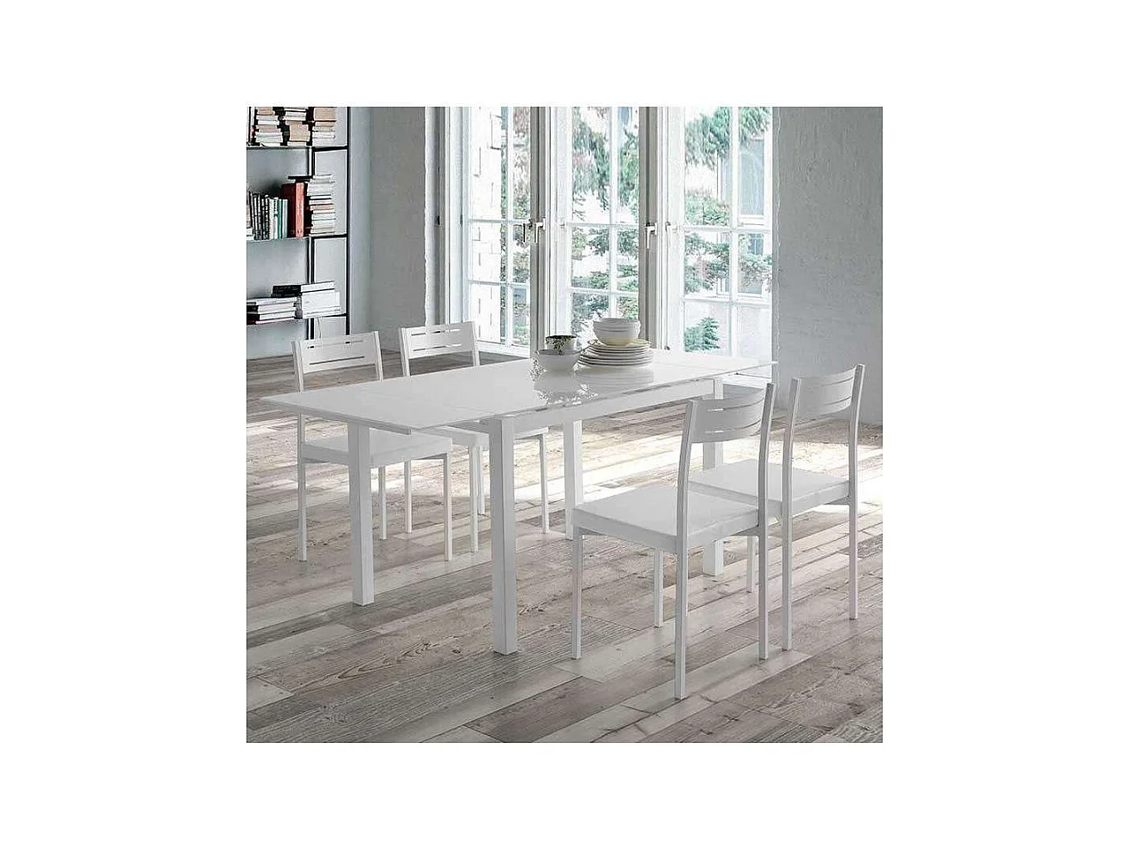 Pack 4 sillas para comedor acabado blanco, 86 cm(alto)39 cm(ancho)45 cm(largo)