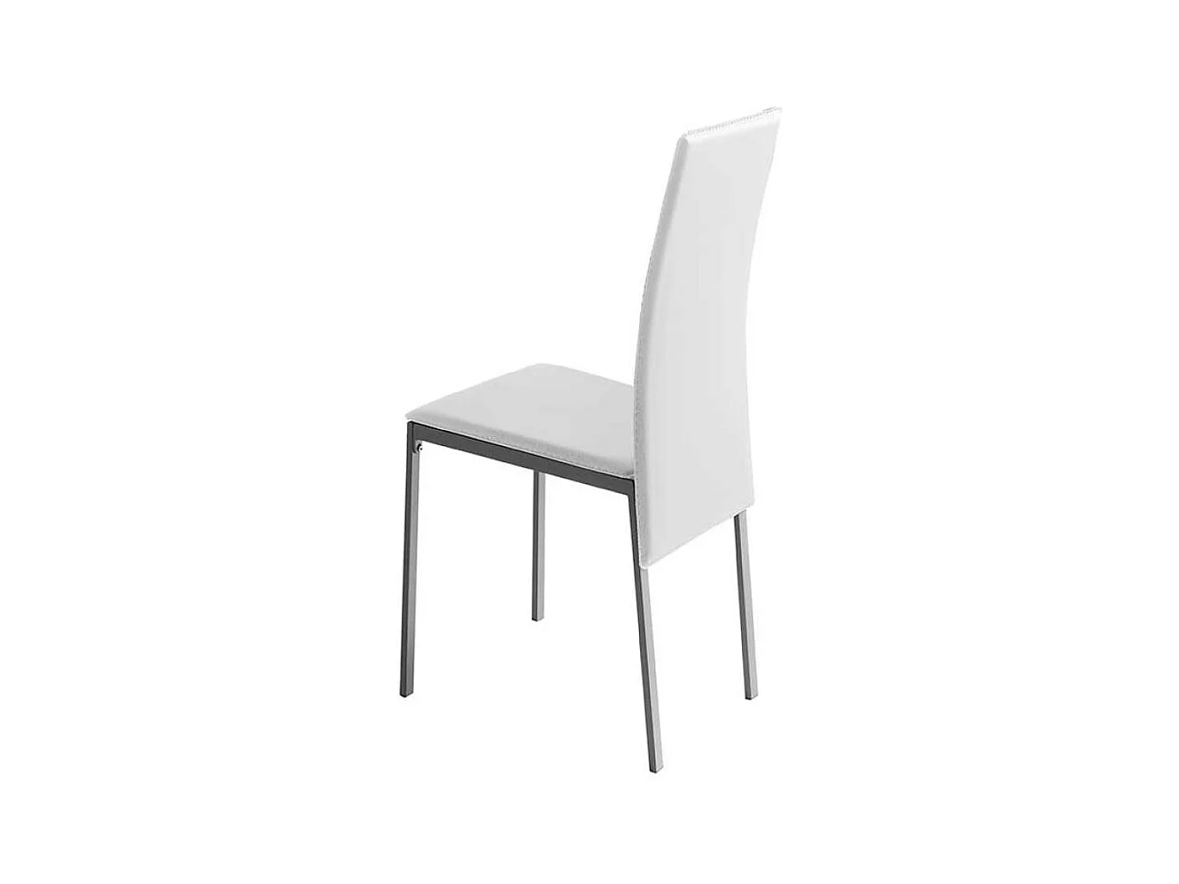 Pack 4 sillas Carla para salón en polipiel blanco, 96 cm(alto)41 cm(ancho)52 cm(largo)