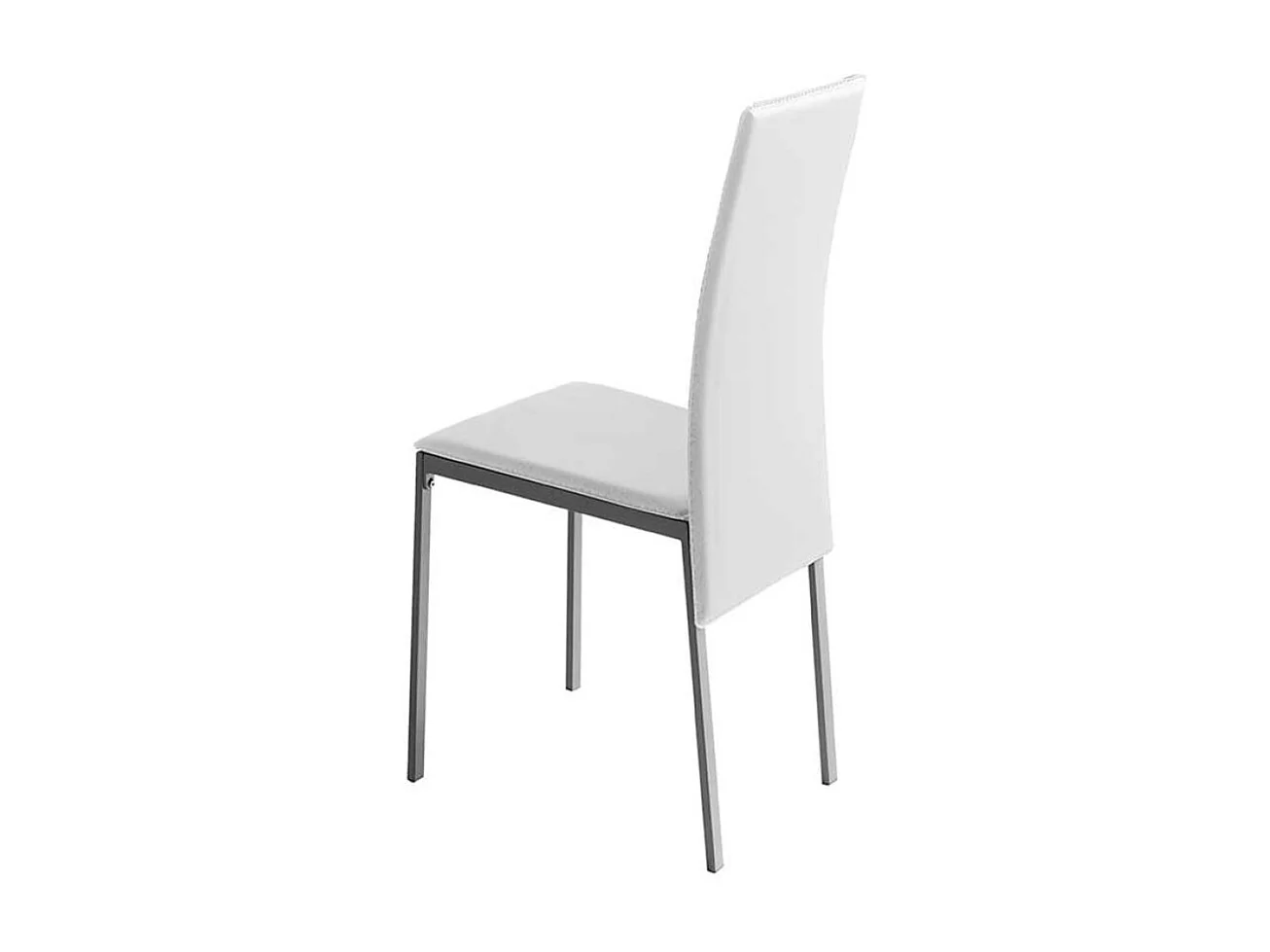 Pack 4 sillas Carla para salón en polipiel blanco, 96 cm(alto)41 cm(ancho)52 cm(largo)