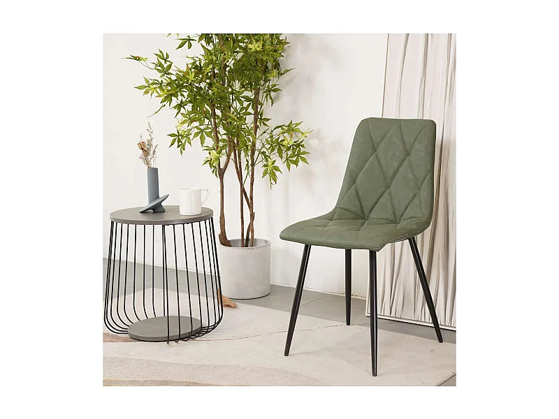 Pack 4 sillas Avat tapizado en polipiel verde 88cm(alto) 45cm(ancho) 54cm(largo)