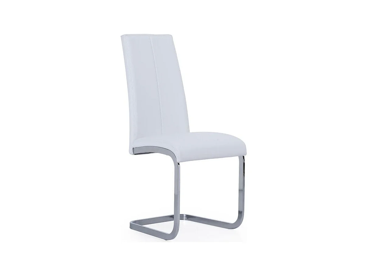 Pack de 4 sillas Smile de comedor tapizada en símil piel blanco, 45 x 51 x 103 cm (ancho