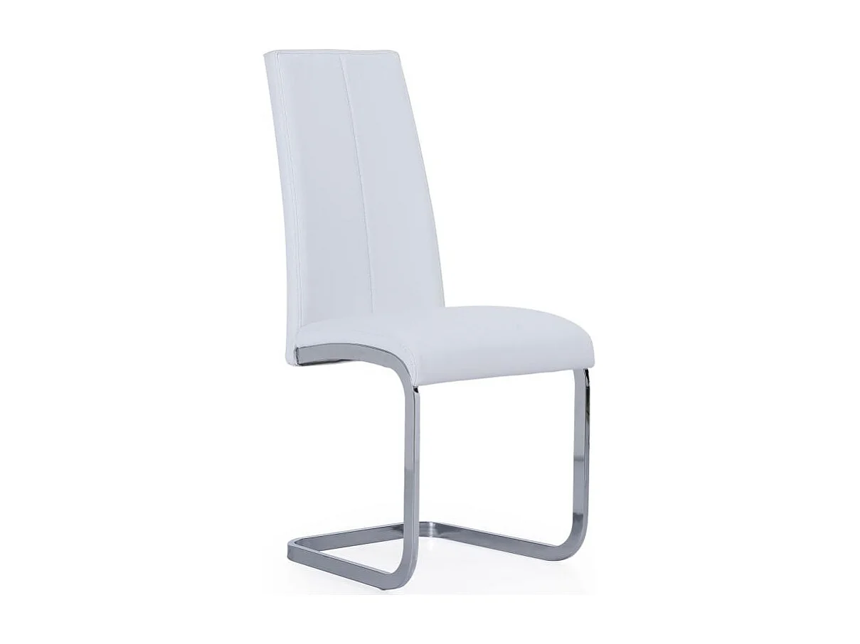 Pack de 4 sillas Smile de comedor tapizada en símil piel blanco, 45 x 51 x 103 cm (ancho