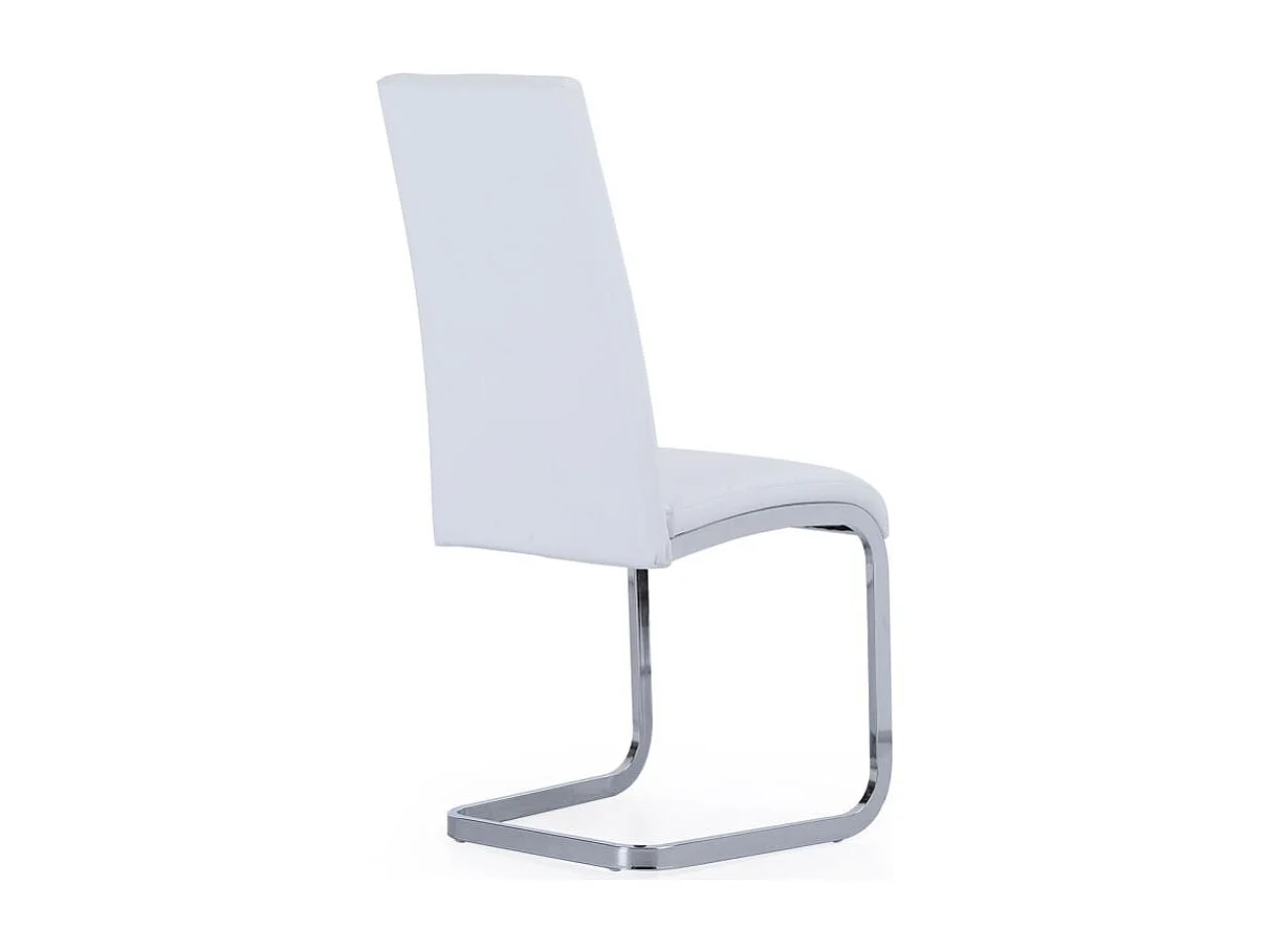 Pack de 4 sillas Smile de comedor tapizada en símil piel blanco, 45 x 51 x 103 cm (ancho